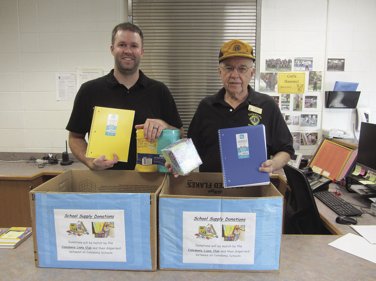 Caledonia Lions share school supplies